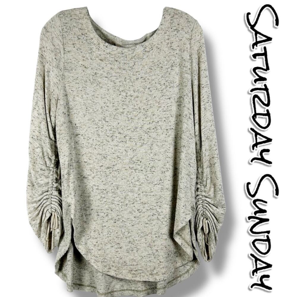 Anthropologie Saturday Sunday Marisa Ribbed Tunic Heather Gray Womens Size Small
